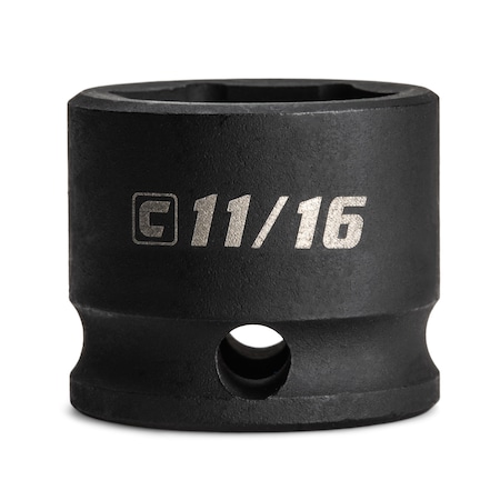 Capri Tools 11/16 in. Stubby Impact Socket, 3/8 in. Drive, 6 Point, SAE CP53457